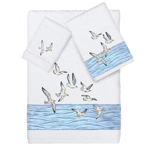 Sea Gulls Embellished Towels