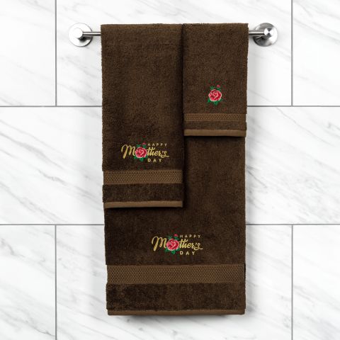 Mother's Day Rose Embellished Towels