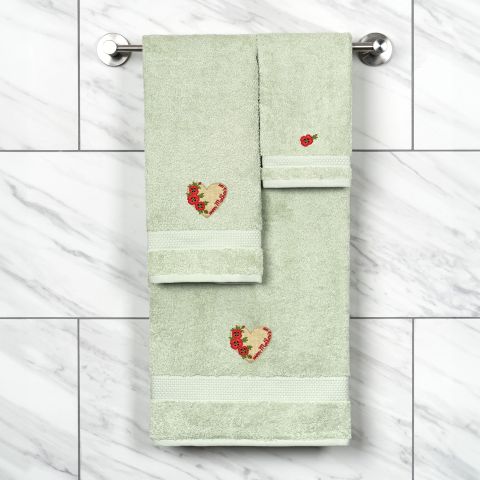 Mother's Day Heart Embellished Towels