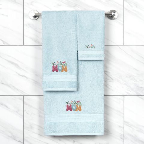 Mother's Day Flowers Embellished Towels