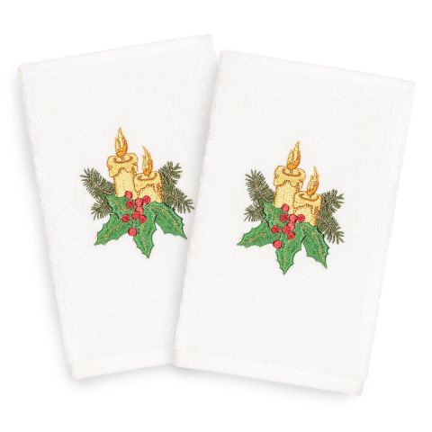 Christmas Light Embroidered Towel