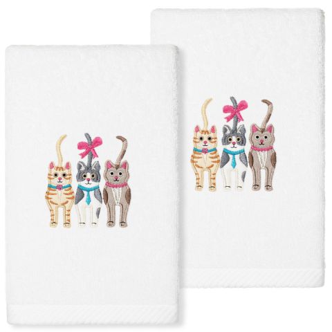 Kitties Embroidered Towel