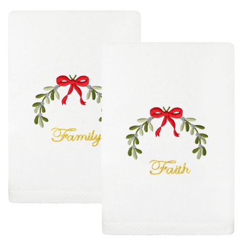 Christmas Family and Faith Embroidered Towel