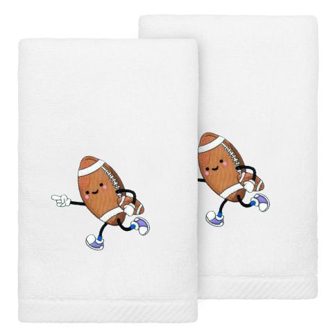 Football Player - Embroidered Luxury 100% Turkish Cotton Hand Towels (Set of 2)