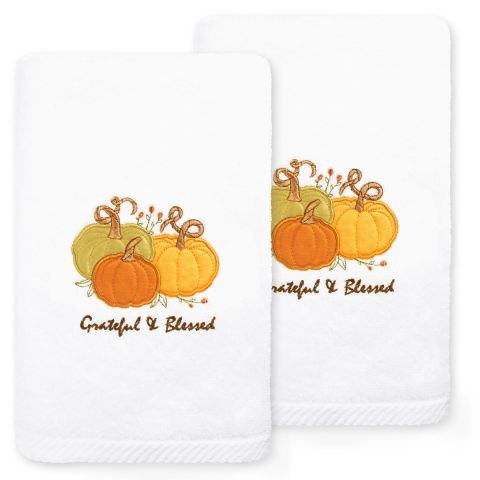 Fall Sentiments Embroidered Towel