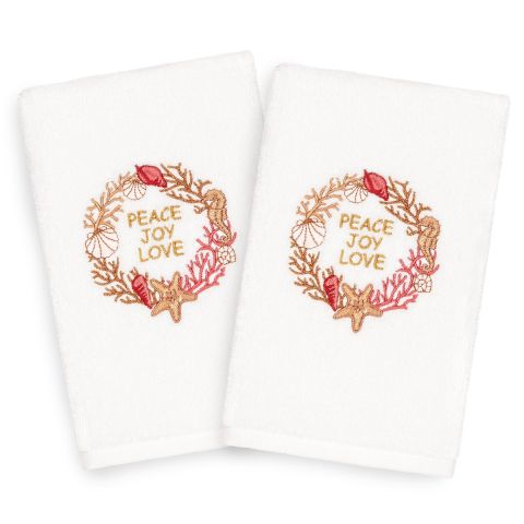 Christmas Coastal Embroidered Towel