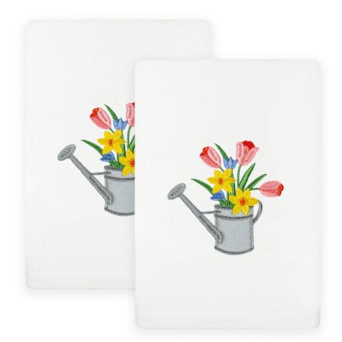 Spring Blooms Embroidered Towel
