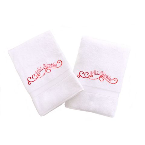Christmas Happiness Embroidered Towel
